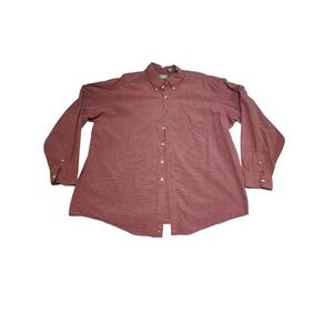 L.L. Bean Cotton Button Down Men's XXL Regular Long Sleeve Red Plaid Shirt